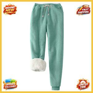 Sherpa Lined Fleece Joggers Winter Warm Cozy Lounge Athletic Sweatpants
